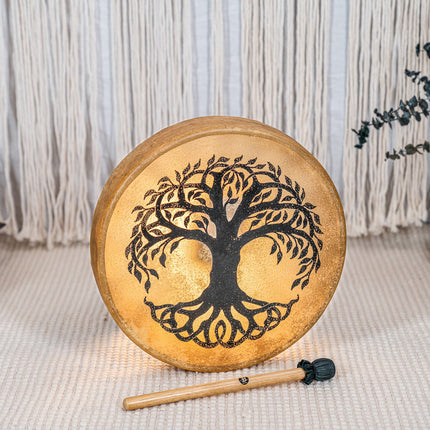 15" Native American-Style Hoop Drum, Tree of Life