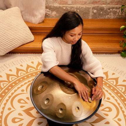 Sensory Handpan, D Kurd, 10 Notes, Vintage Gold