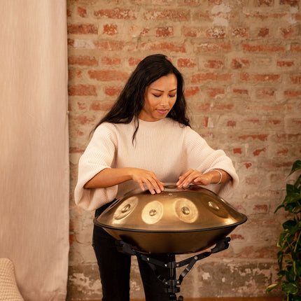 Sensory Handpan, D Amara, 10 Notes, Vintage Gold
