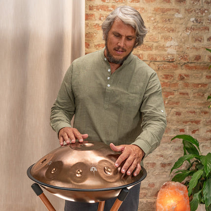 Sensory Handpan, E La Sirena, 10 Notes, Vintage Copper, Engraved Design