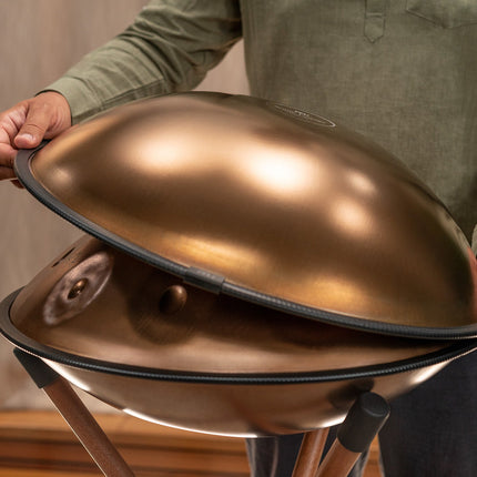 Sensory Handpan, E La Sirena, 10 Notes, Vintage Copper, Engraved Design