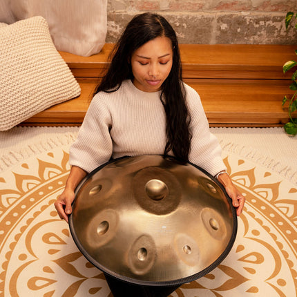 Sensory Handpan, D Kurd, 9 Notes, Vintage Gold