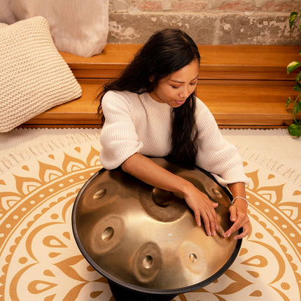 Sensory Handpan, D Amara, 9 Notes, Vintage Gold