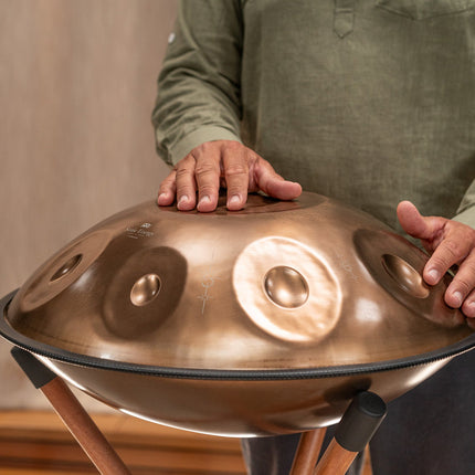 Sensory Handpan, BB2 Amara, 9 Notes, Vintage Copper, Engraved Design