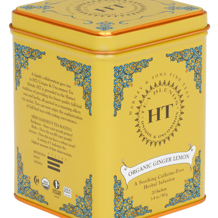 Organic Ginger Lemon, HT Tin of 20 Sachets