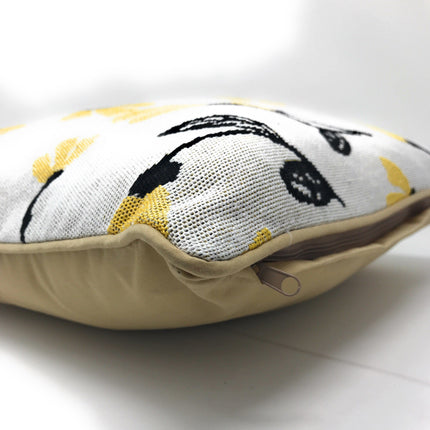 DaDa Bedding Yellow Fleur Floral Botanical Spring Tapestry Throw Pillow Cover, 16" x 16" (18112)