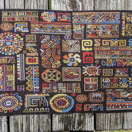 DaDa Bedding Set of 4-Pieces Ethnic Ornaments Geometric Black Tapestry Dining Placemats 13” x 19” (18118)