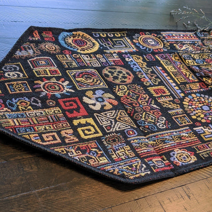 DaDa Bedding Ethnic Ornaments Geometric Black Elegant Woven Tapestry Dining Table Runner (18118)