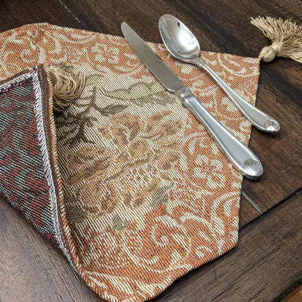 DaDa Bedding Set of 4-Pieces Nature Garden Floral Roses Tapestry Table Dining Cloth Runner Set - 13" x 17" (10072)