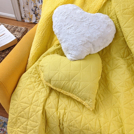 DaDa Bedding Happy Sunny Yellow Bright Quilted Ultra Sonic Reversible Throw Blanket Bedspread (BJ0107)