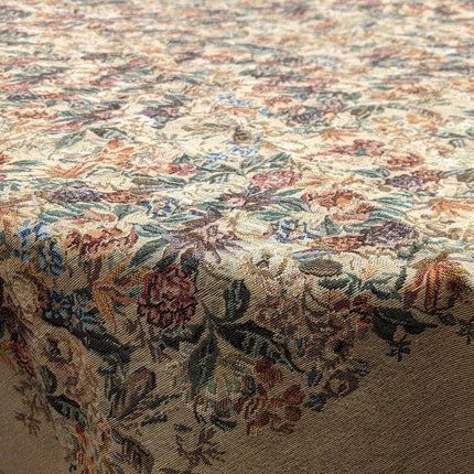 DaDa Bedding Wildflower Wonderland Floral Golden Beige Tan Square Dining Table Cloth (3100)