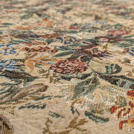 DaDa Bedding Wildflower Wonderland Floral Golden Beige Tan Square Dining Table Cloth (3100)