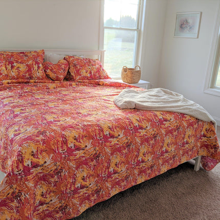 DaDa Bedding Lovely Pop of Colors Lightweight Reversible Quilted Bedspread Set (KBJ1625)