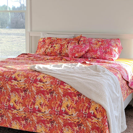 DaDa Bedding Lovely Pop of Colors Lightweight Reversible Quilted Bedspread Set (KBJ1625)