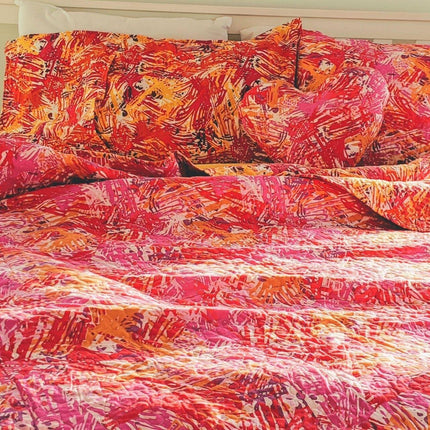 DaDa Bedding Lovely Pop of Colors Lightweight Reversible Quilted Bedspread Set (KBJ1625)