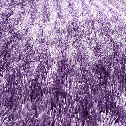 DaDa Bedding Shaggy Soft Door Mat Carpet Rug - 20" x 32" Striped Shiny Purple Lavender