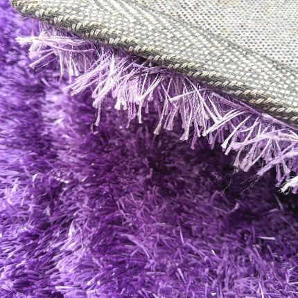 DaDa Bedding Shaggy Soft Door Mat Carpet Rug - 20" x 32" Striped Shiny Purple Lavender