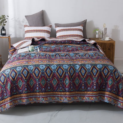 DaDa Bedding Southwestern Aztec Bohemian Desert Tribal Quilted Bedspread Set (KSX-002)