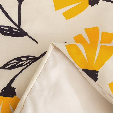 DaDa Bedding Yellow Fleur Floral Golden Orange Ivory Duvet Cover Set w/ Pillow Cases (18112)