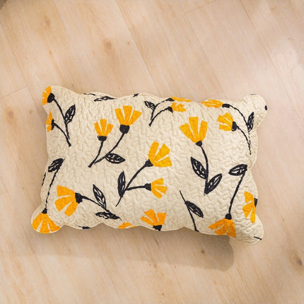 DaDa Bed in a Bag Bundle Set - Yellow Fleur Botanical Ivory Tan Floral Bedding Set (18112)