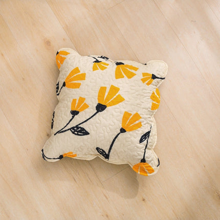 DaDa Bed in a Bag Bundle Set - Yellow Fleur Botanical Ivory Tan Floral Bedding Set (18112)