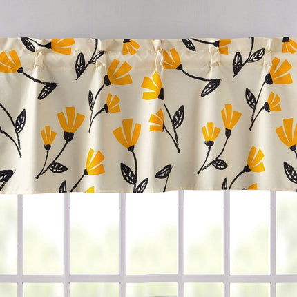 DaDa Bedding Yellow Fleur Floral Golden Orange Ivory Window Curtain Valance - 18" x 52" (18112)