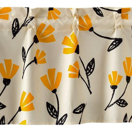 DaDa Bedding Yellow Fleur Floral Golden Orange Ivory Window Curtain Valance - 18" x 52" (18112)