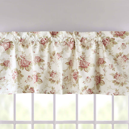 DaDa Bedding Dainty Floral Garden Pastel Roses Cottage Window Curtain Valance - 18" x 52" (3036)