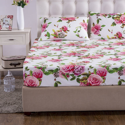 DaDa Bedding Bed in a Bag Bundle Set - Romantic Roses Lovely Blooming Floral Bedding Set (JHW-879)