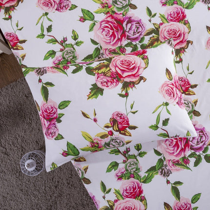 DaDa Bedding Bed in a Bag Bundle Set - Romantic Roses Lovely Blooming Floral Bedding Set (JHW-879)