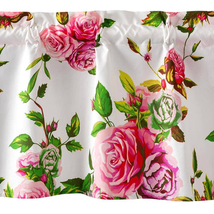 DaDa Bedding Romantic Roses Pink Floral Window Curtain Valance - 18" x 52" (JHW-879)