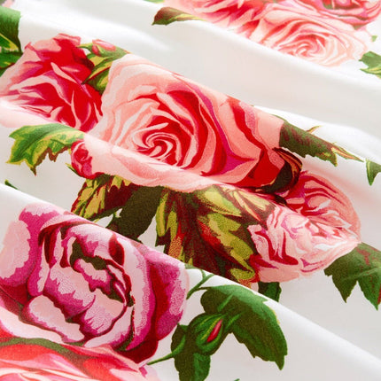 DaDa Bedding Romantic Roses Lovely Spring Pink Floral Duvet Cover Set w/ Pillow Cases (JHW-879)