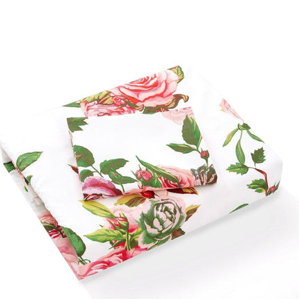 DaDa Bedding Romantic Roses Lovely Spring Pink Floral Duvet Cover Set w/ Pillow Cases (JHW-879)