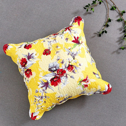 DaDa Bedding Bed in a Bag Bundle Set - Radiant Sunshine Yellow Hummingbirds Floral Bedding Set (JHW-925)