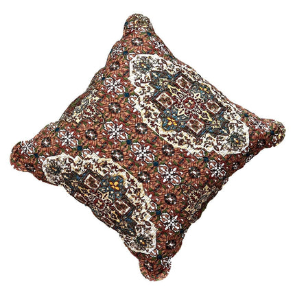 DaDa Bedding Rustic Earthy Cross Motif Folk Style Scalloped Euro Pillow Sham Cover, 26" x 26" (JHW944)