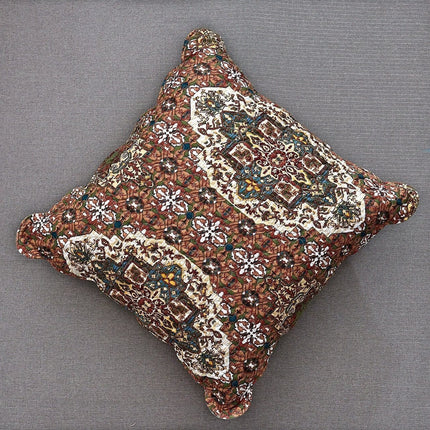 DaDa Bedding Rustic Earthy Cross Motif Folk Style Scalloped Euro Pillow Sham Cover, 26" x 26" (JHW944)