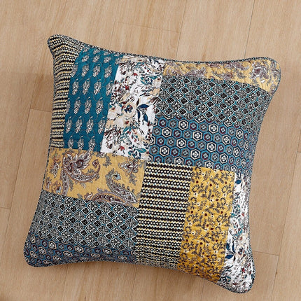 DaDalogy Bedding Set of 2 Honey Cove Floral Patchwork Throw Pillow Covers, 18" x 18" (JHW957)