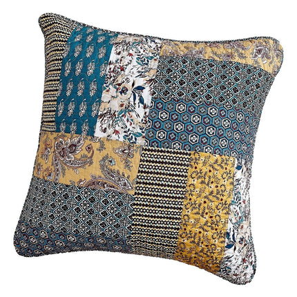 DaDalogy Bedding Set of 2 Honey Cove Floral Patchwork Throw Pillow Covers, 18" x 18" (JHW957)