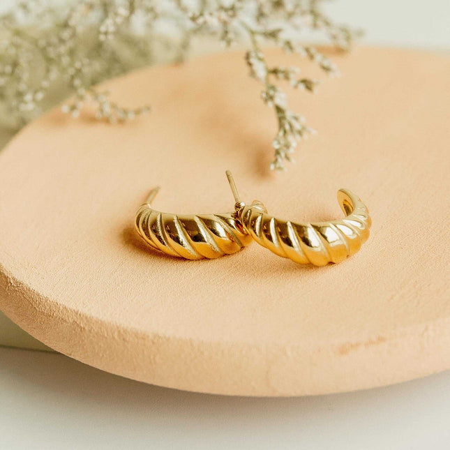 Gold Croissant Earrings