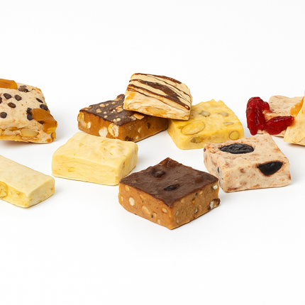 Andy Anand Luxury Italian Nougat Brittle 22 Pieces – Almond, Pistachio, Cherry, Citrus, Imported European Nougat - A Delicious and Traditional Treat - 7 Oz