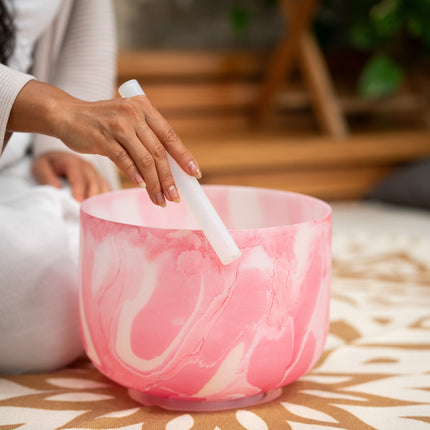 10" Marble Crystal Singing Bowl, C4, Root Chakra, 432 Hz