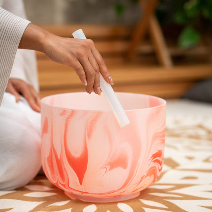 10" Marble Crystal Singing Bowl, D4, Sacral Chakra, 432 Hz