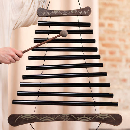 38" Meditation Flow Chime, 432 Hz, 10 Notes, C Minor, Black
