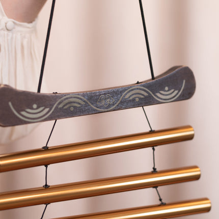 35" Meditation Flow Chime, 440 Hz, 10 Notes, D Major, Bronze