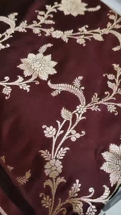 Exclusive Pure Banarasi Katan Mashru Satin Silk Designer Saree