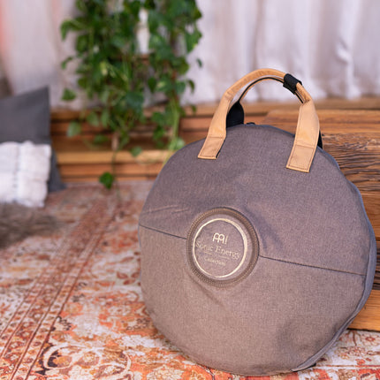 16" Octave Steel Tongue Drum, D Amara, Lasered Floral Design, Navy Blue