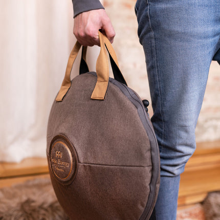 16" Octave Steel Tongue Drum, D Amara, Lasered Floral Design, Navy Blue