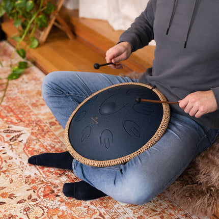 16" Octave Steel Tongue Drum, D Amara, Navy Blue