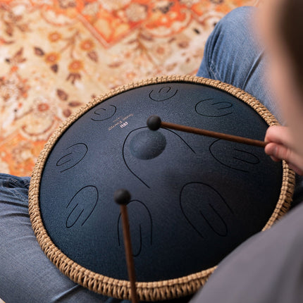 16" Octave Steel Tongue Drum, D Amara, Navy Blue