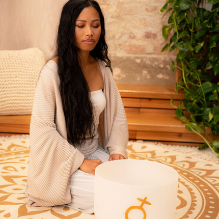 12" Planetary Tuned Crystal Singing Bowl, Earth Platonic Year 172.06 Hz